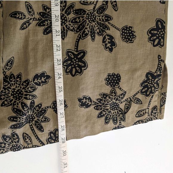 Coldwater Creek Women's 2X Brown Black Beaded Linen Blend Shirt Tunic - Picture 7 of 7